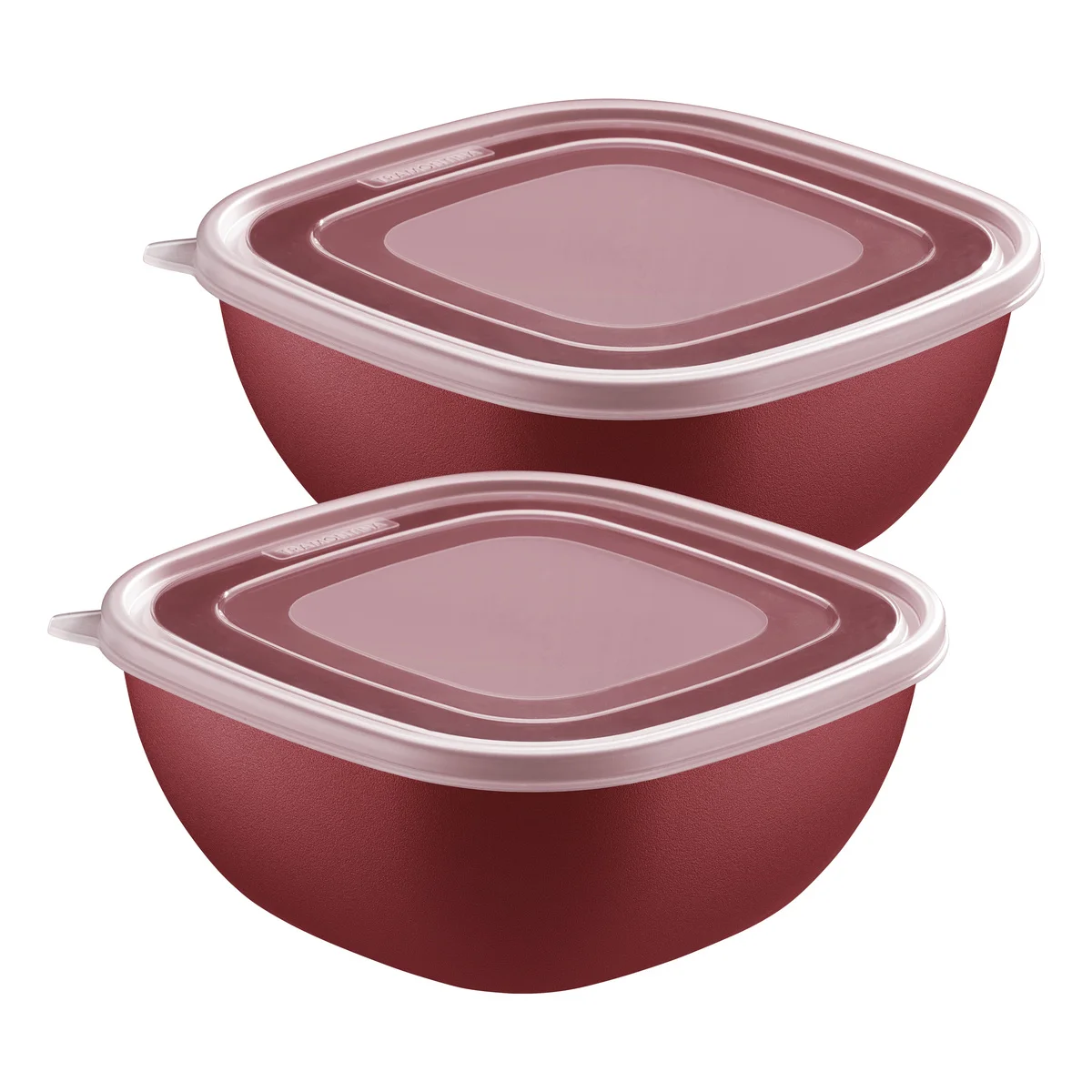 Jogo de Potes Tramontina MixColor em Polipropileno Vermelho com Tampa Transparente 2L 2 Peças