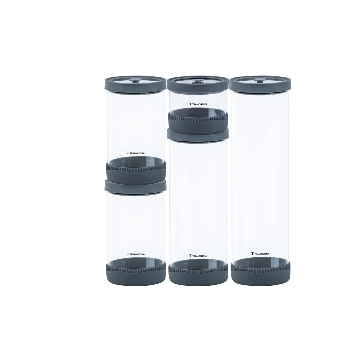 Jogo de Potes de Vidro Herméticos Tramontina Purezza em Borosilicato com Tampa