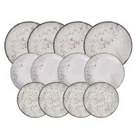 Jogo de Pratos Tramontina Floralis em Porcelana Decorada 12 Peças