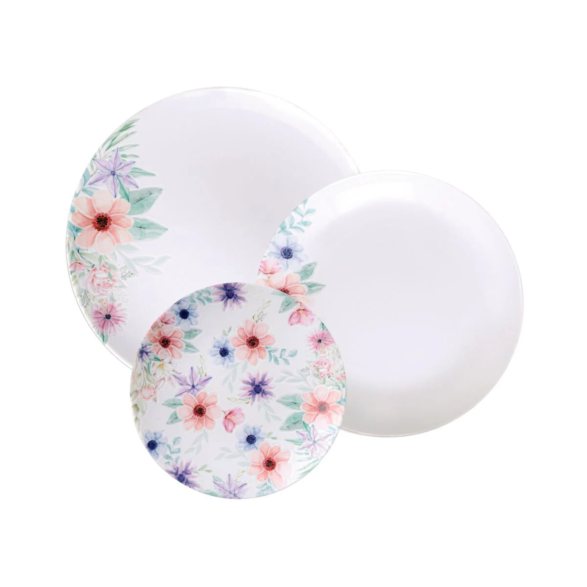 Jogo de Pratos Tramontina Floratta em Porcelana Decorada 12 Peças