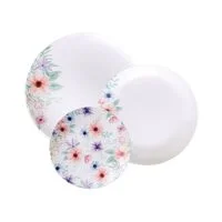 Jogo de Pratos Tramontina Floratta em Porcelana Decorada 12 Peças