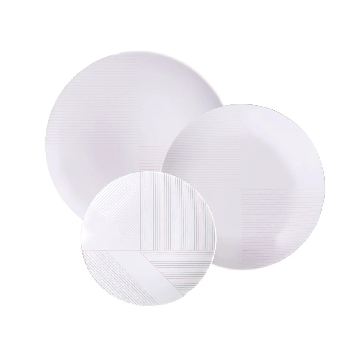 Jogo de Pratos Tramontina Grid em Porcelana Decorada 12 peças