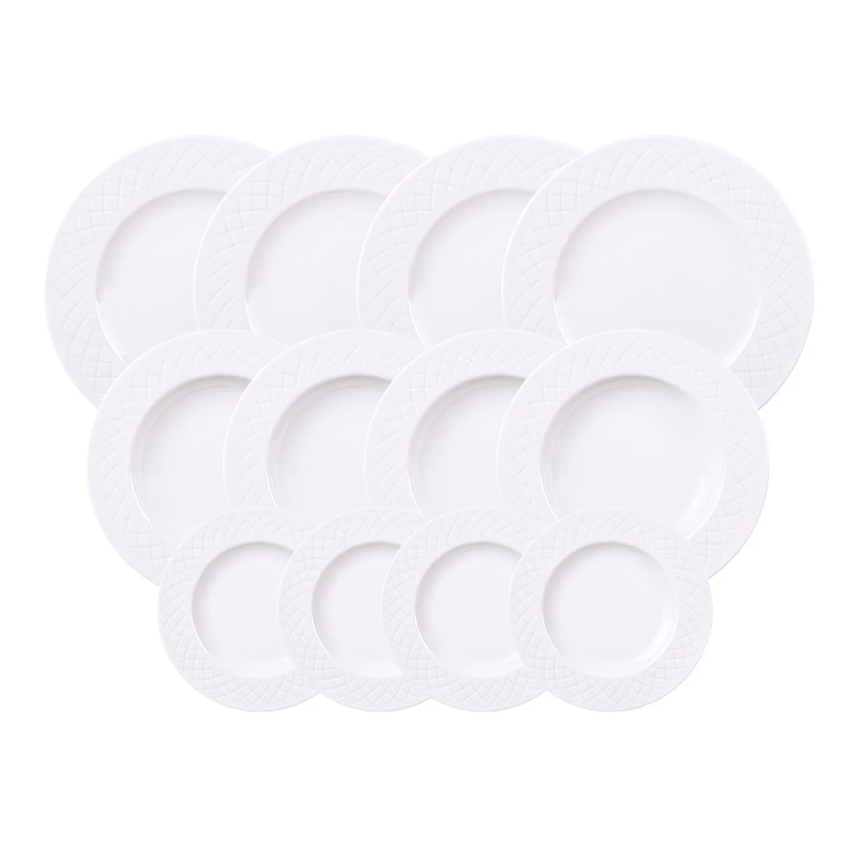 Jogo de Pratos Tramontina Ingrid em Porcelana Decorada 12 Peças