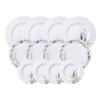 Jogo de Pratos Tramontina Lilla em Porcelana Decorada 12 Peças