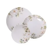Jogo de Pratos Tramontina Magnólia em Porcelana Decorada 12 Peças