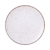 Jogo de Pratos Tramontina Rústico Marrom em Porcelana Decorada 12 Peças