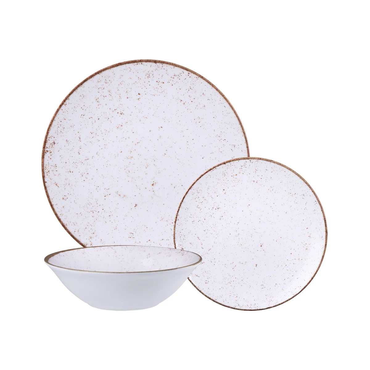 Jogo de Pratos Tramontina Rústico Nature em Porcelana Decorada 12 Peças