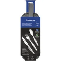 Jogo de Talheres Inclusivos Tramontina ForAll em Aço Inox com Estojo 4 Peças