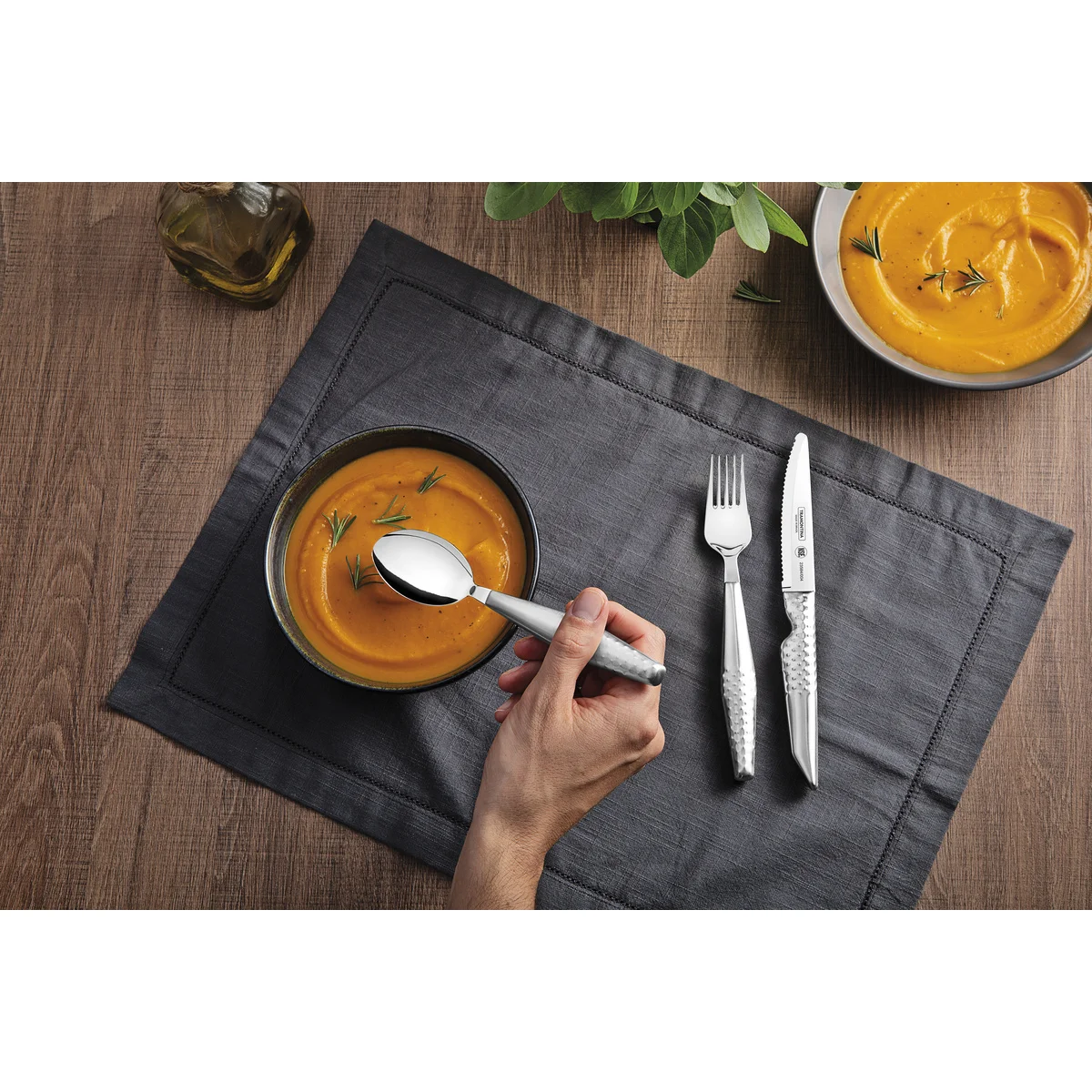 Jogo de Talheres Inclusivos Tramontina ForAll em Aço Inox com Estojo 4 Peças