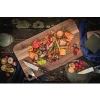 Jogo de Talheres Jumbo para Churrasco Tramontina em Aço Inox com Cabo Castanho Polywood 4 Peças