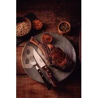 Jogo de Talheres Jumbo para Churrasco Tramontina em Aço Inox com Cabo Castanho Polywood 4 Peças