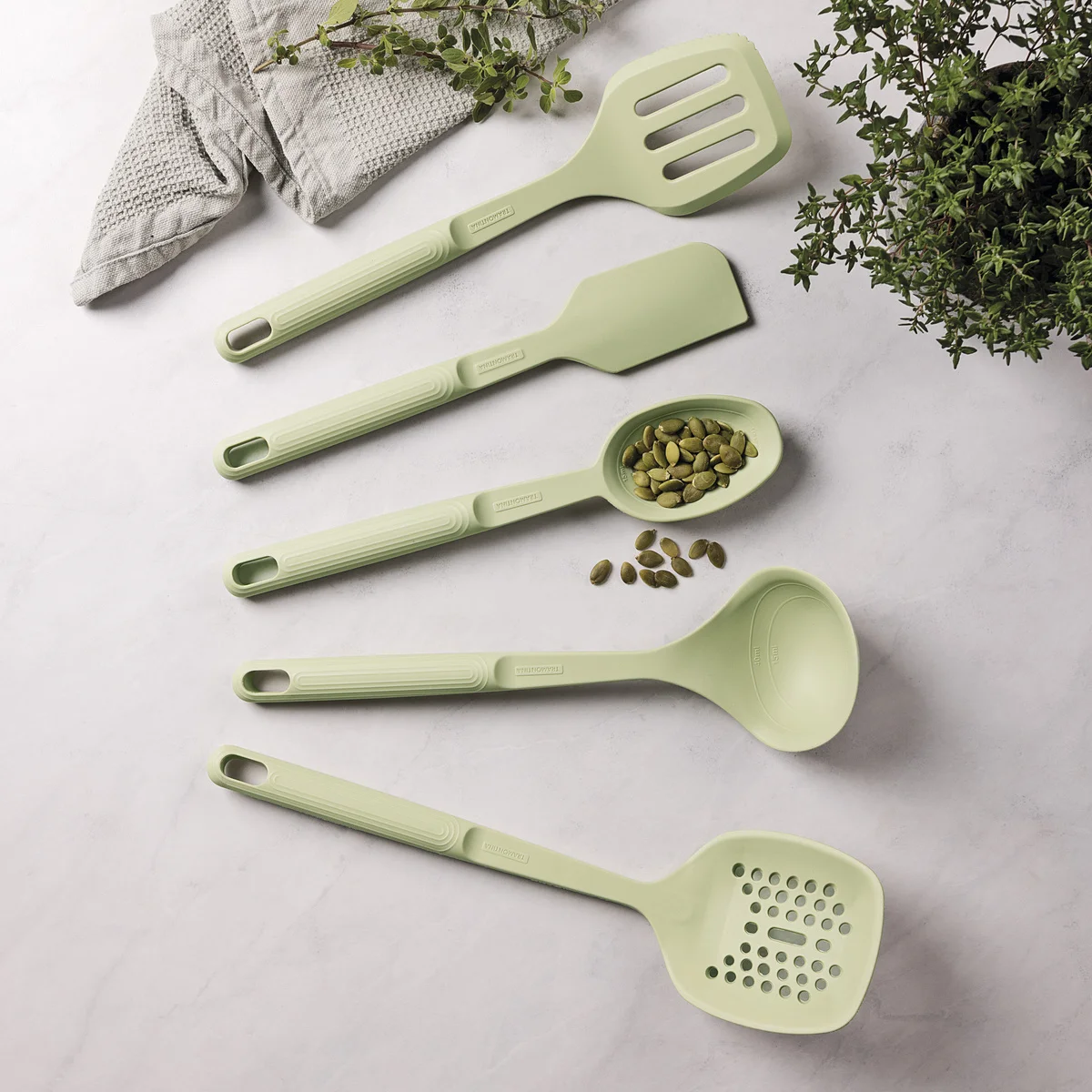 Jogo de Utensílios Tramontina Softta em Silicone Verde 05 Peças