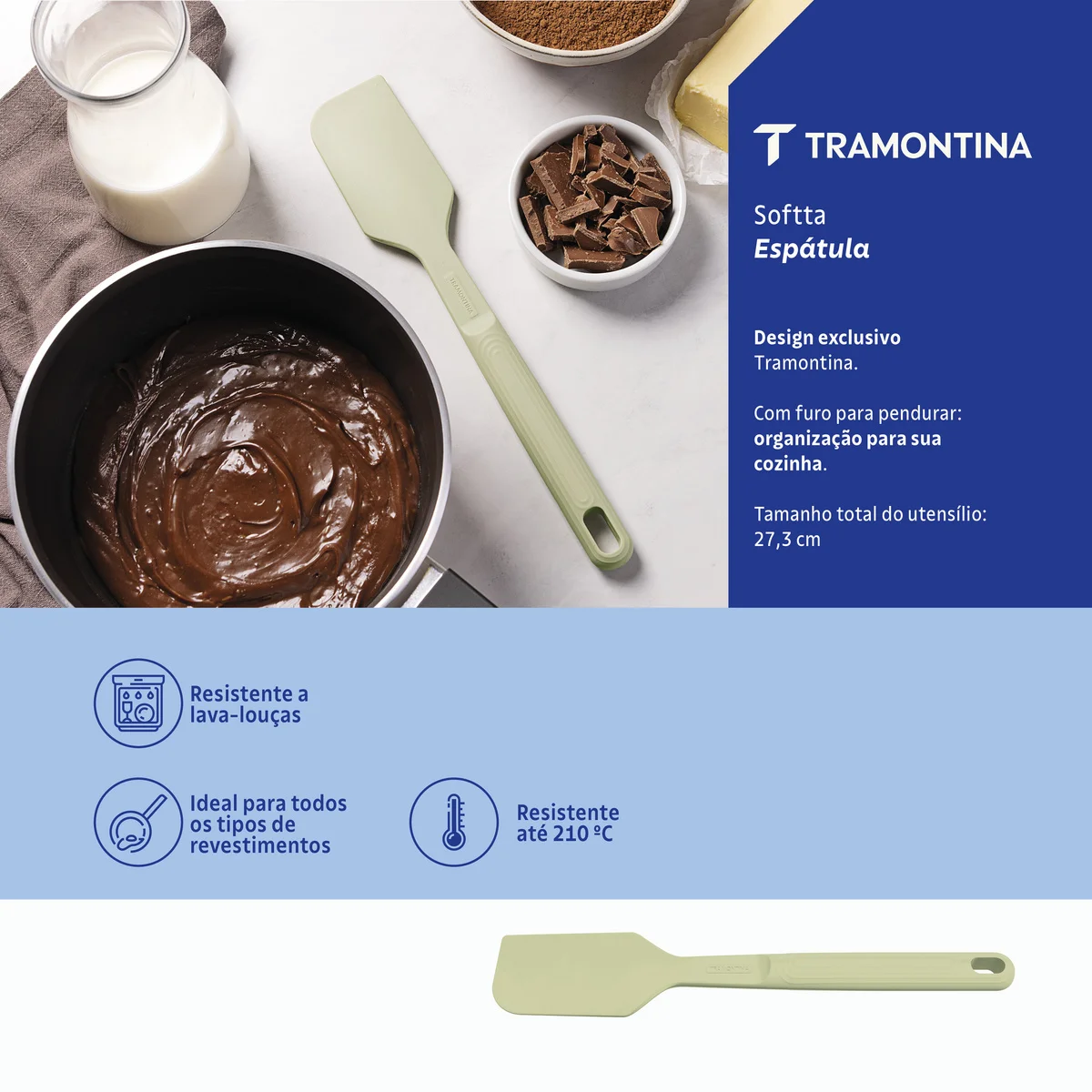 Jogo de Utensílios Tramontina Softta em Silicone Verde 05 Peças
