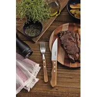 Jogo para Churrasco Tramontina Dynamic com Lâminas em Aço Inox e Cabos de Madeira Natural 12 Peças