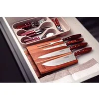 Jogo para Churrasco Tramontina com Lâminas em Aço Inox e Cabos em Madeira Polywood Vermelho 5 Peças