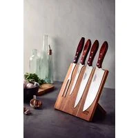 Jogo para Churrasco Tramontina com Lâminas em Aço Inox e Cabos em Madeira Polywood Vermelho 5 Peças