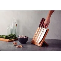 Jogo para Churrasco Tramontina com Lâminas em Aço Inox e Cabos em Madeira Polywood Vermelho 5 Peças