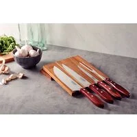 Jogo para Churrasco Tramontina com Lâminas em Aço Inox e Cabos em Madeira Polywood Vermelho 5 Peças