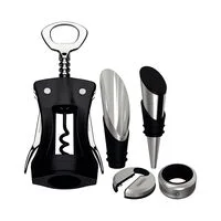 Jogo para Vinhos Tramontina Harmoniza em Aço Inox e Polipropileno Preto 5 Peças