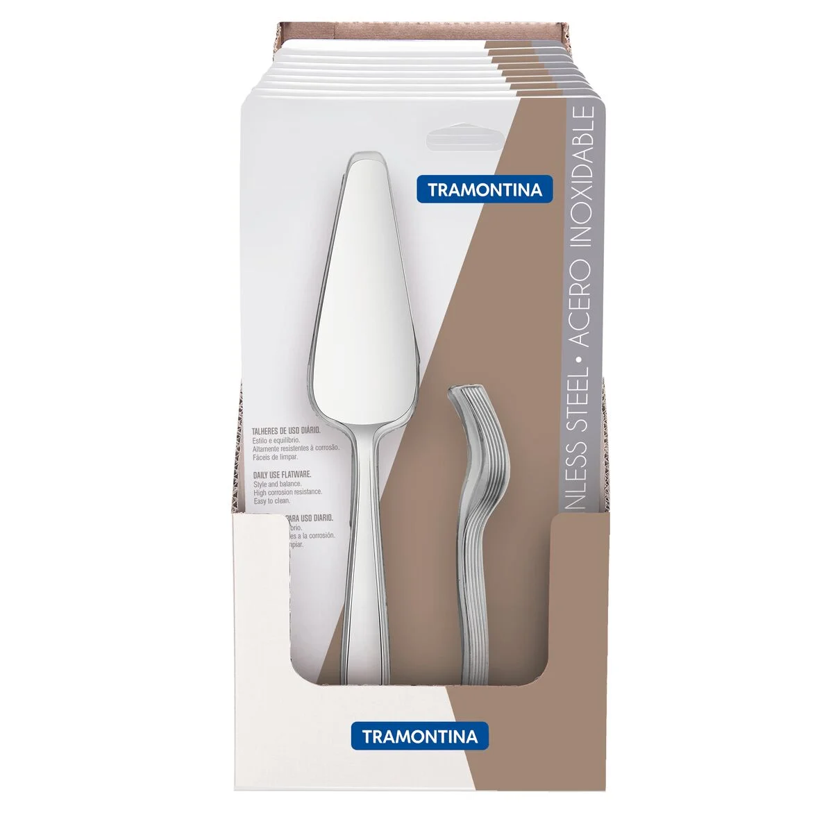 Jogo para torta Tramontina Maresias aço inox 7 pç.