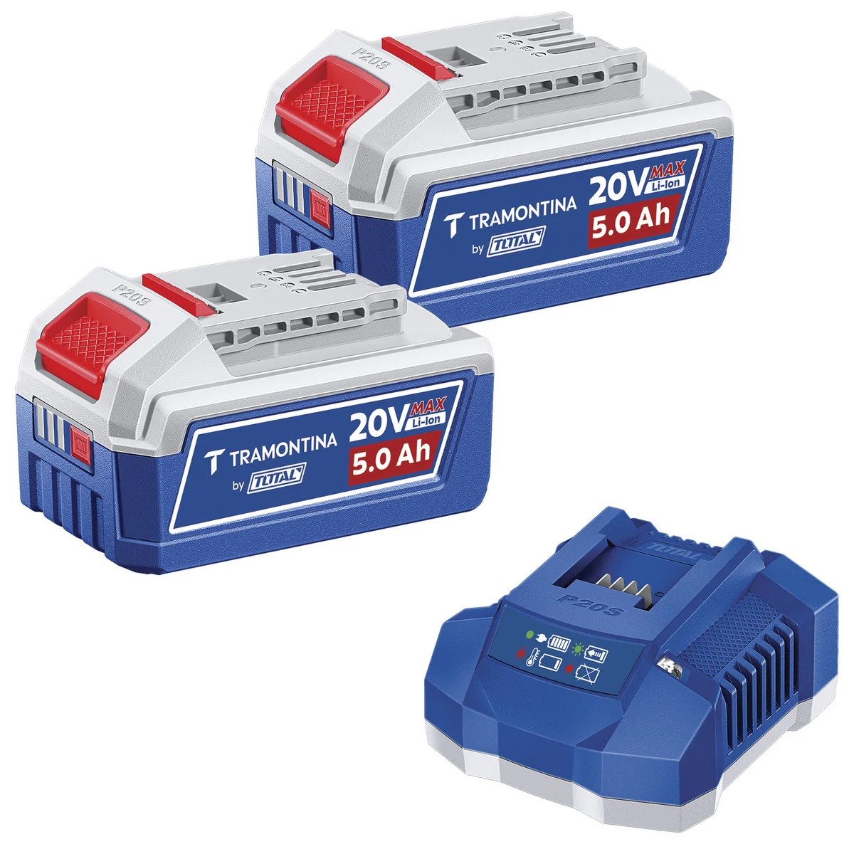 Kit 2 Baterias 20V 5,0Ah + Carregador 4,0A Tramontina by Total