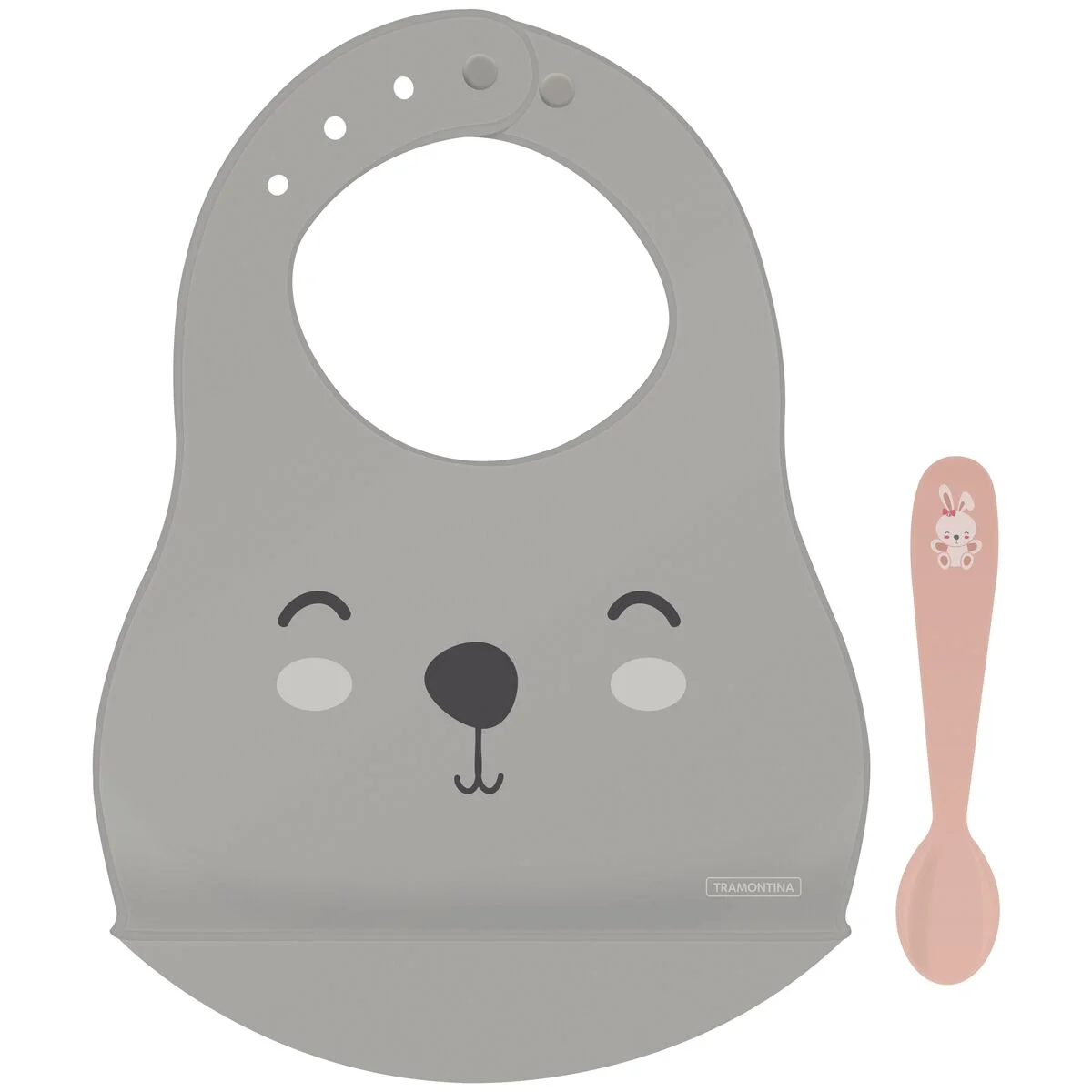 Kit Babador e Colher Infantil Tramontina Le Petit 02 Peças