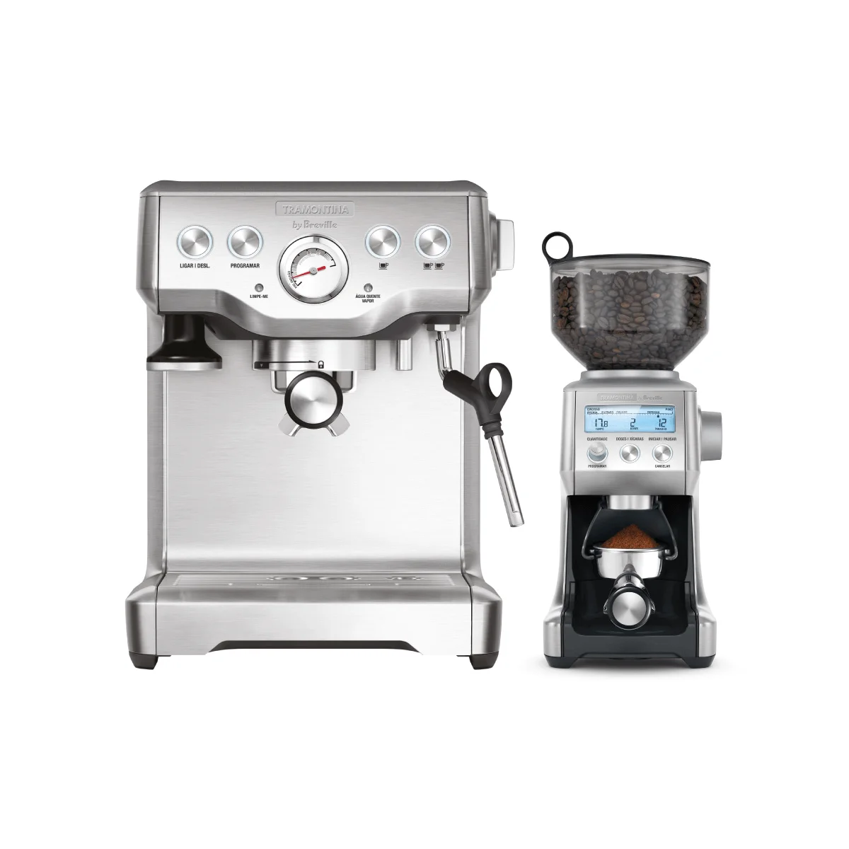 Kit Café Tramontina by Breville Express Cafeteira Elétrica 1,8L e Moedor 127V