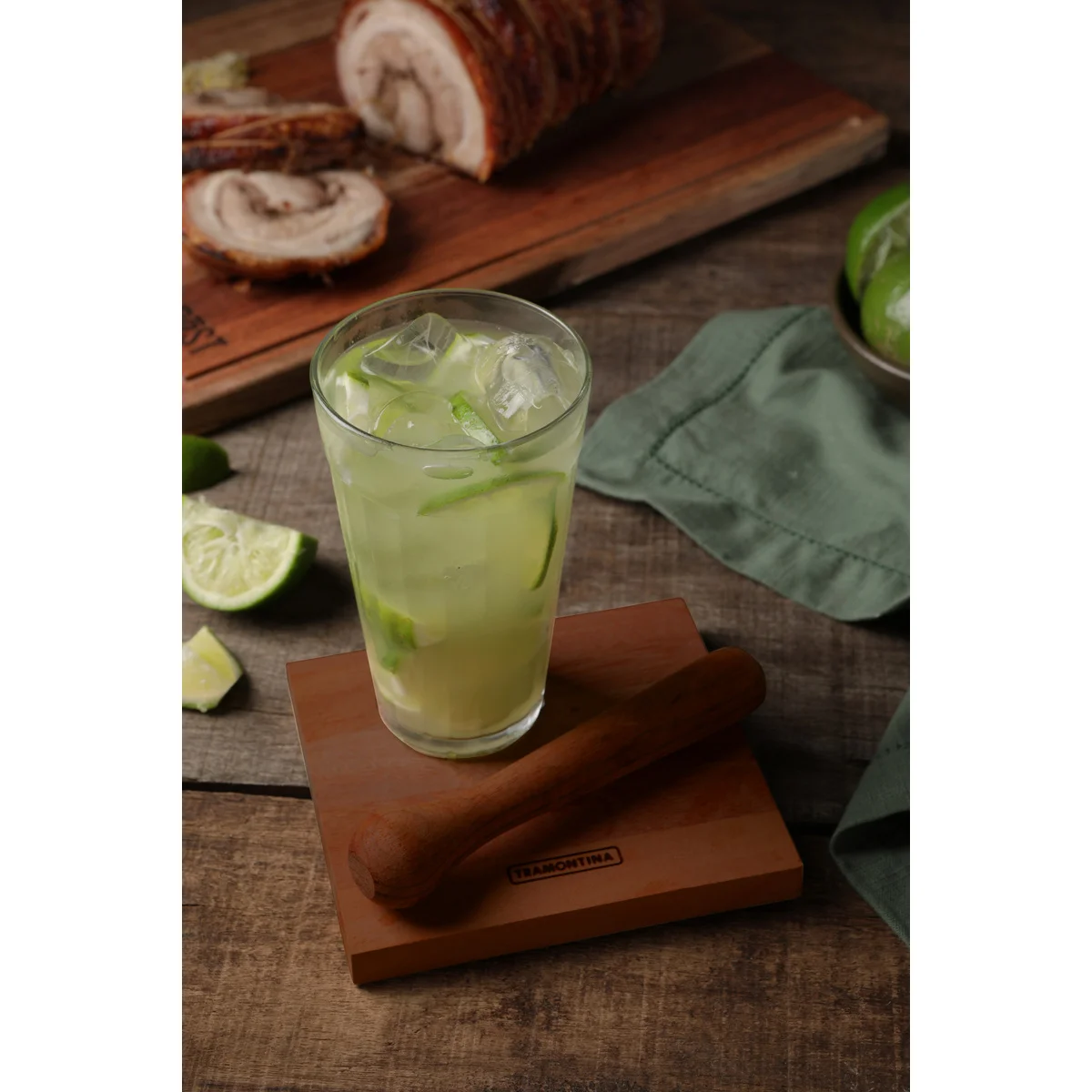 Kit Caipirinha Econômico Tramontina em Madeira Jatobá 3 peças