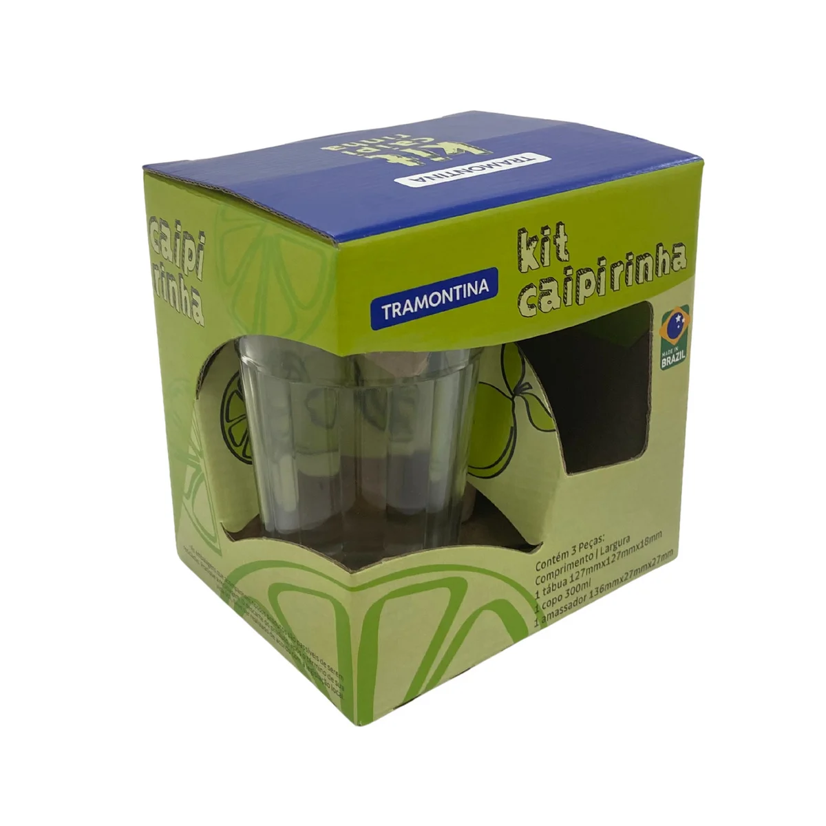 Kit Caipirinha Econômico Tramontina em Madeira Jatobá 3 peças