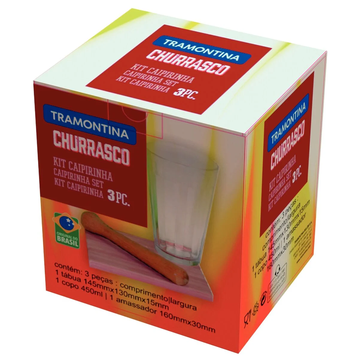 Kit Caipirinha Tramontina 3 Peças em Madeira Mista