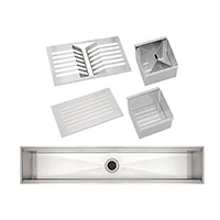 Kit Canal Organizador de Sobrepor Tramontina Inox Acetinado com Escorredor e Porta-talheres 90x18cm