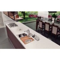 Kit Canal Organizador de Sobrepor Tramontina Inox Acetinado com Escorredor e Porta-talheres 90x18cm
