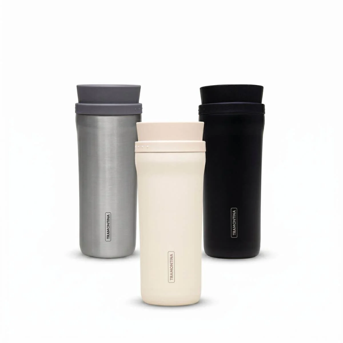 Kit Copos Térmicos Tramontina Com Tampa Bocal 460ml 3 Peças
