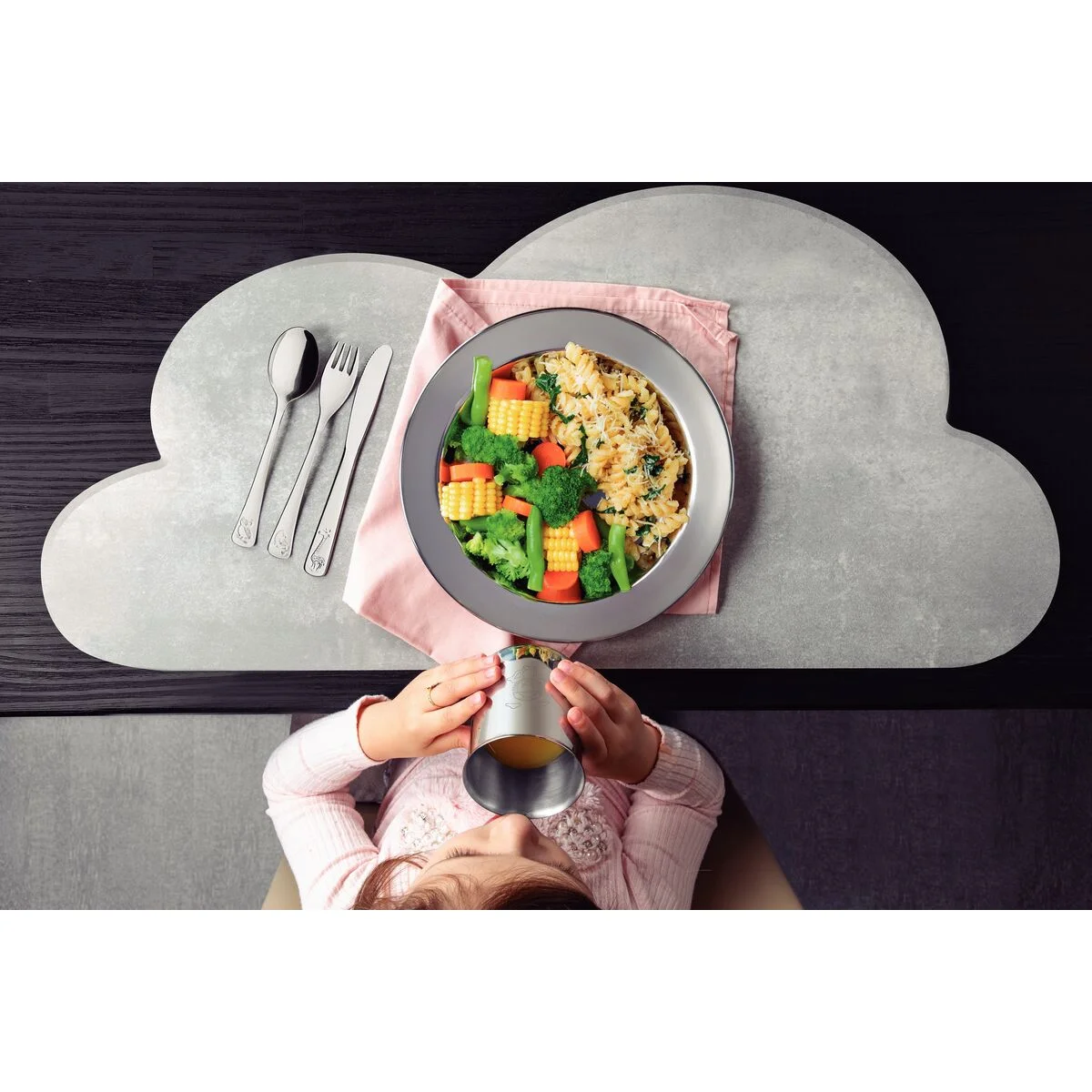 Kit Infantil Tramontina para Refeição em Aço Inox 5 Peças