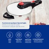 Kit Panelas Tramontina Solar Inox Fundo Triplo com Panela de Pressão 6L 7 Peças