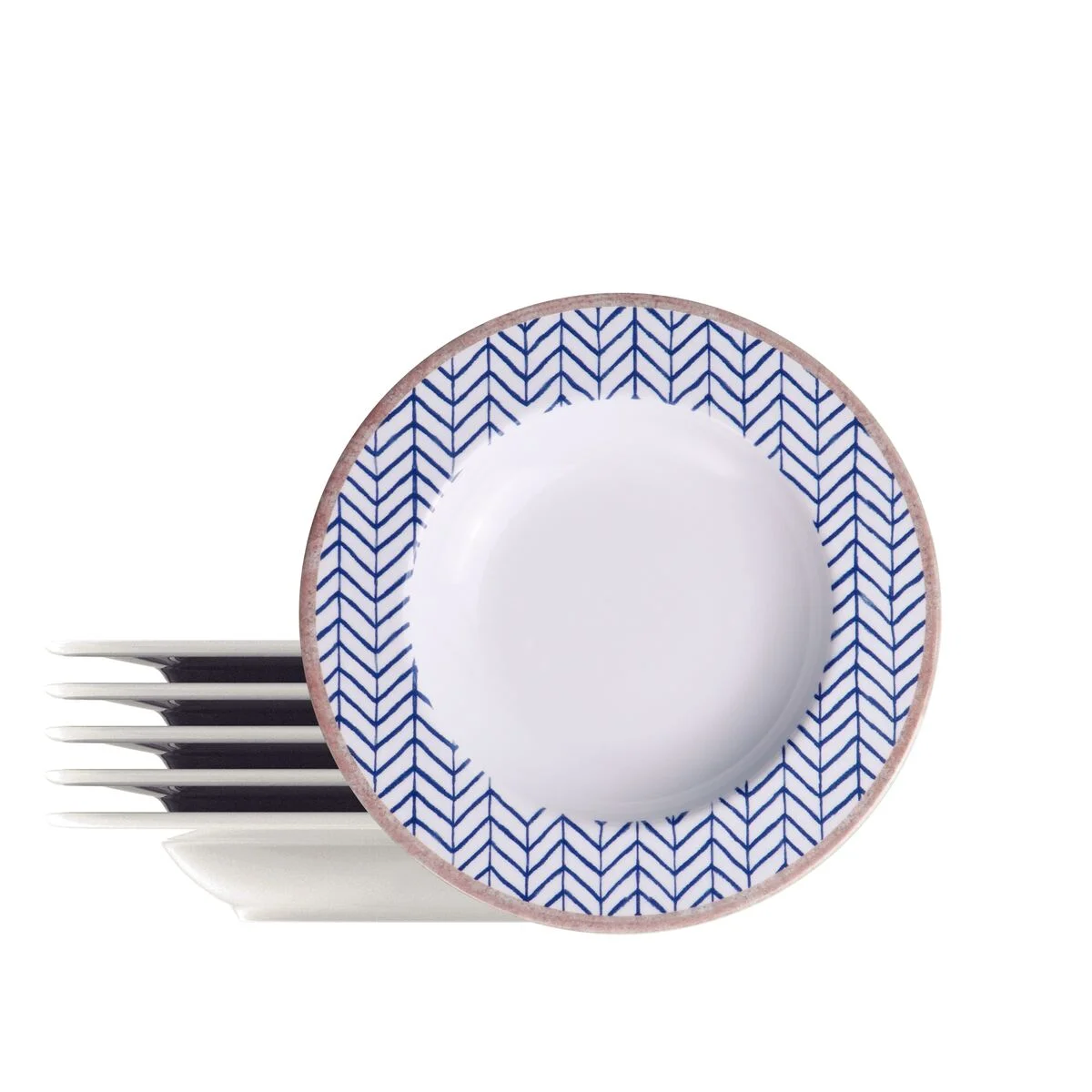 Kit Prato Fundo Tramontina Abstratta em Porcelana Decorada 23 cm 6 Peças