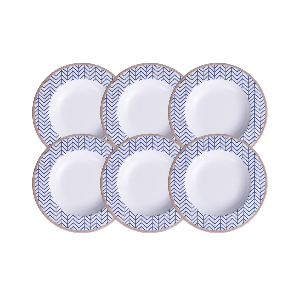 Kit Prato Fundo Tramontina Abstratta em Porcelana Decorada 23 cm 6 Peças