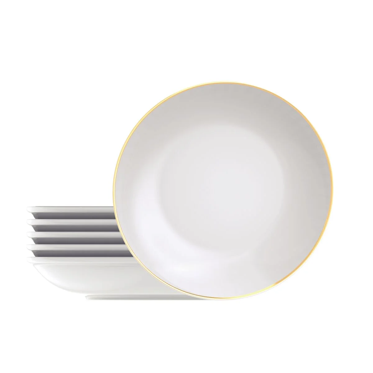 Kit Prato Fundo Tramontina Anna em Porcelana 22 cm 6 Peças
