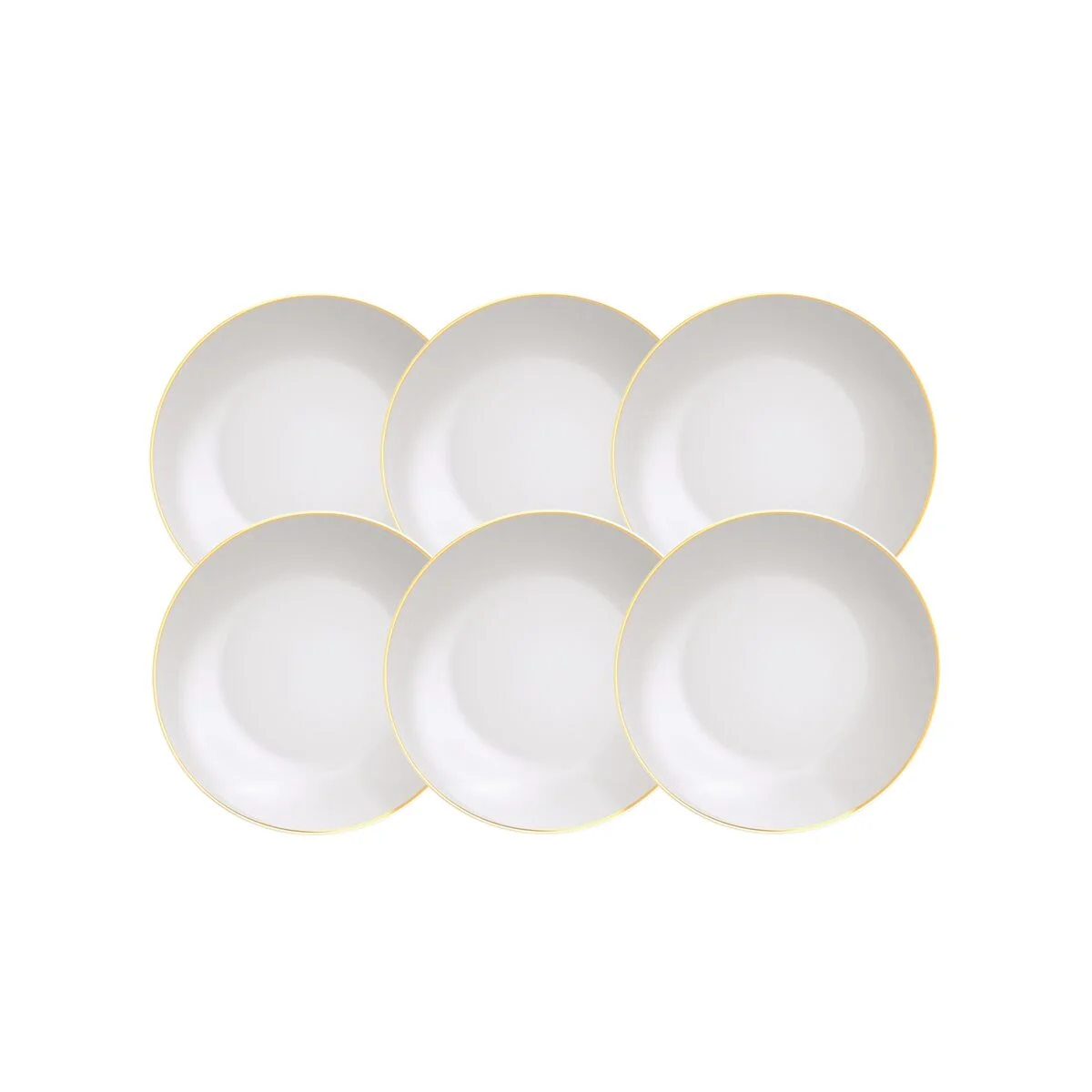 Kit Prato Fundo Tramontina Anna em Porcelana 22 cm 6 Peças