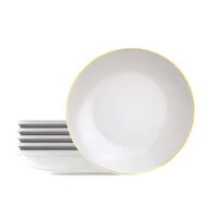 Kit Prato Fundo Tramontina Anna em Porcelana 22 cm 6 Peças