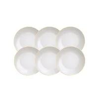 Kit Prato Fundo Tramontina Anna em Porcelana 22 cm 6 Peças