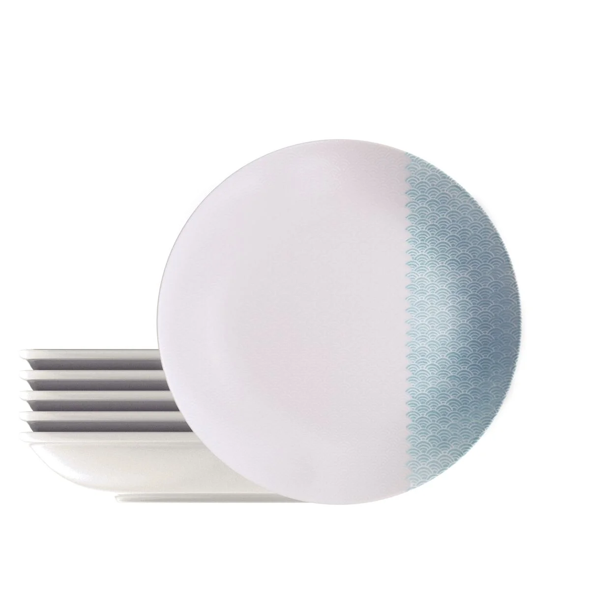 Kit Prato Fundo Tramontina Aquarius em Porcelana Decorada 22 cm 06 Peças