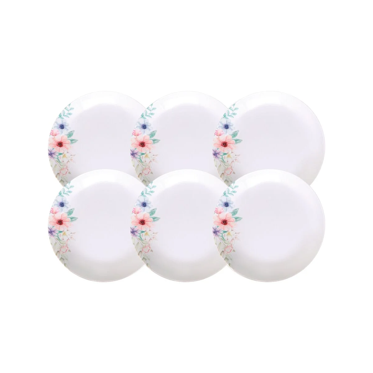 Kit Prato Fundo Tramontina Floratta em Porcelana Decorada 22 cm 6 Peças