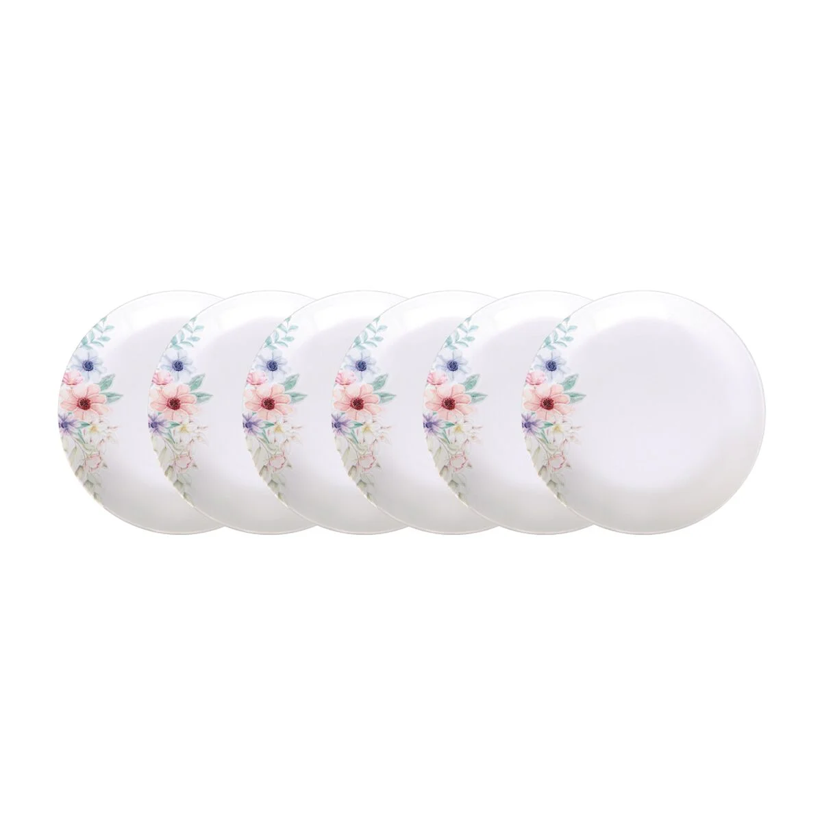 Kit Prato Fundo Tramontina Floratta em Porcelana Decorada 22 cm 6 Peças