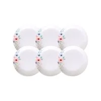 Kit Prato Fundo Tramontina Floratta em Porcelana Decorada 22 cm 6 Peças