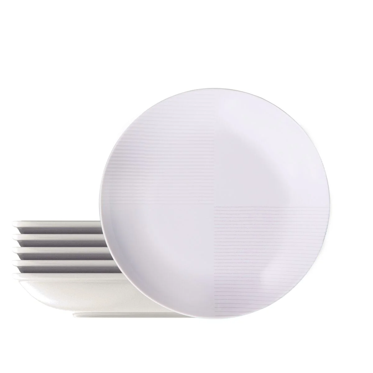 Kit Prato Fundo Tramontina Grid em Porcelana Decorada 22 cm 06 Peças