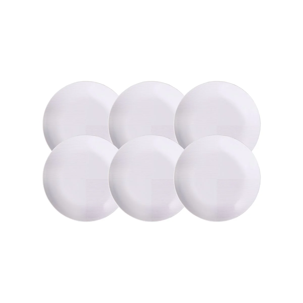 Kit Prato Fundo Tramontina Grid em Porcelana Decorada 22 cm 06 Peças