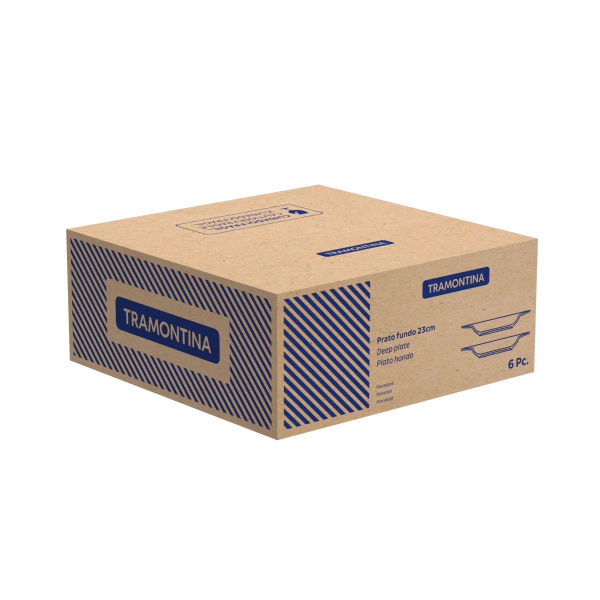Kit Prato Fundo Tramontina Ingrid em Porcelana Decorada 23 cm 06 Peças