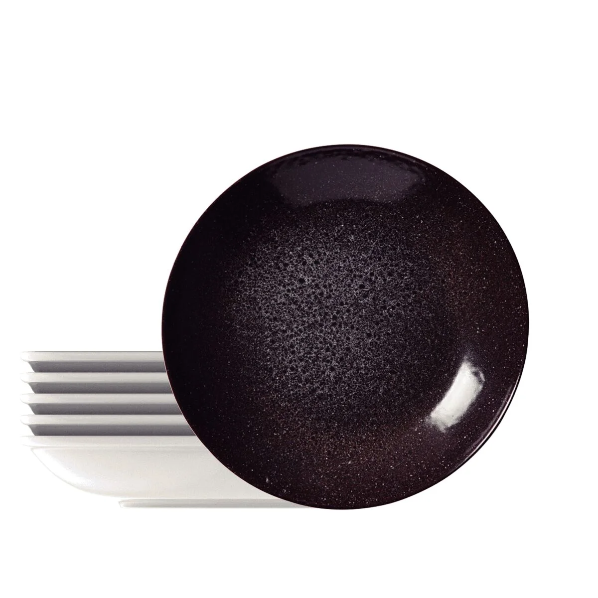 Kit Prato Fundo Tramontina Lunar em Porcelana Decorada 22 cm 06 Peças