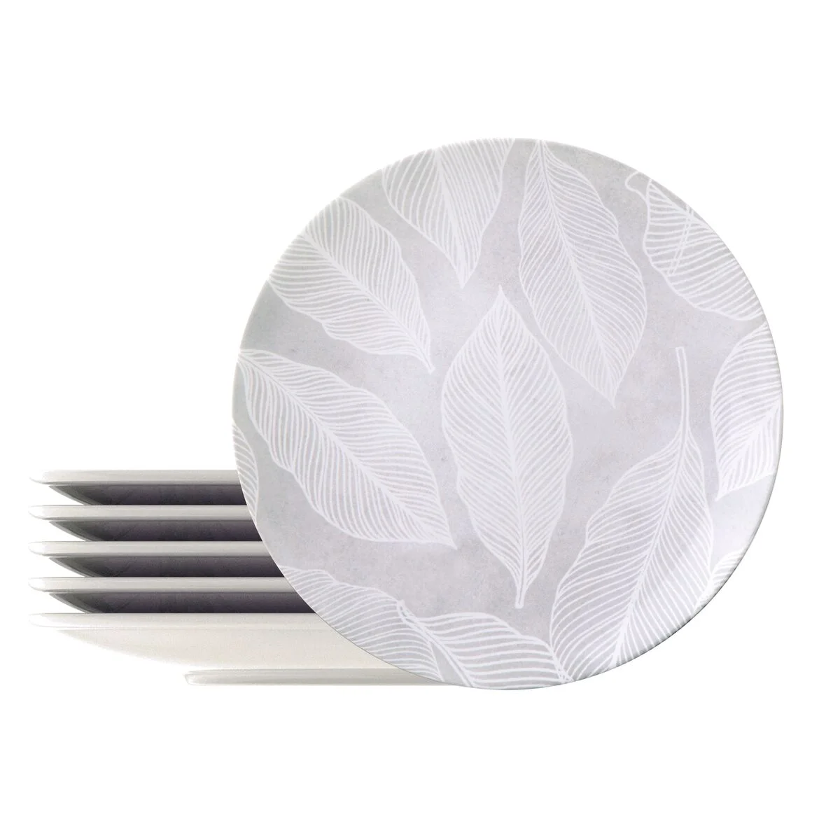 Kit Prato Raso Tramontina Arbo em Porcelana Decorada 25 cm 6 Peças